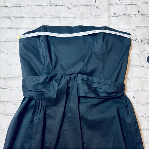 NWT Banana Republic Strapless Dress Women's 8 Back Slit Cotton Blend Black - Picture 7 of 11